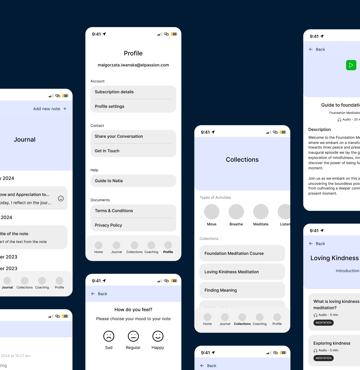 UX wireframes